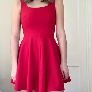 Lulu's red mini fit and flare dress